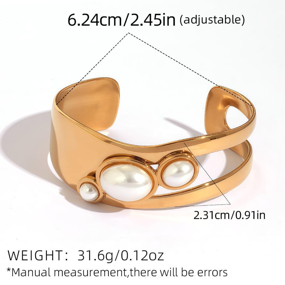 1 Piece Elegant Irregular Shape Stainless Steel Women's Cuff Bracelets h5Picture2