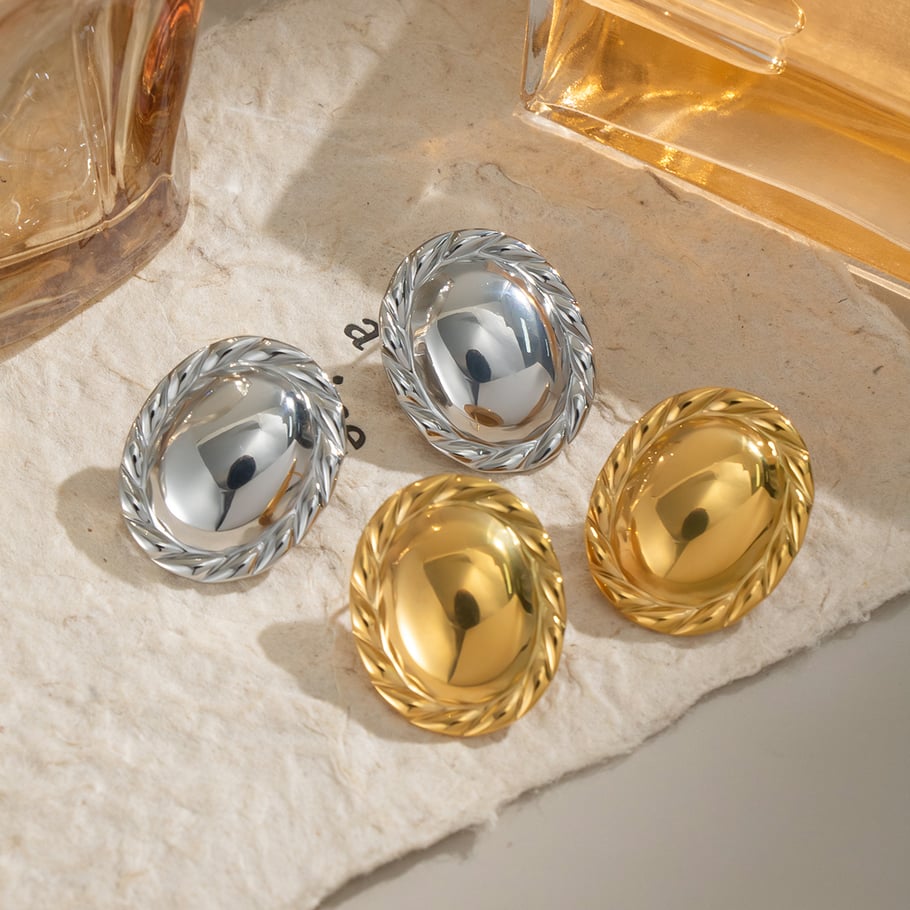 1 Pair Simple  Daily Circle Stainless Steel Gold Color  Women's Stud Earrings Picture2