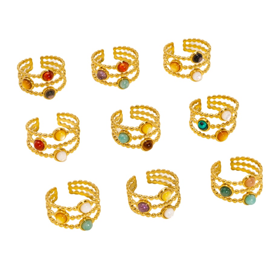 Simple Stainless Steel Women's  Adjustable Rings Picture5