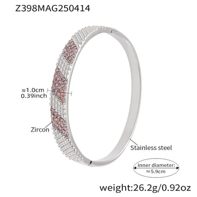 1 Piece Classic Circle Stainless Steel Gold Color Women's Bangles h5 