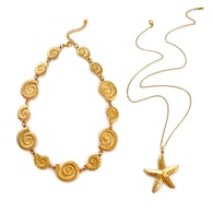 Single pendant starfish and full string of conch two-piece necklace Picture5