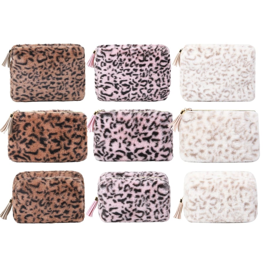 1 Stück Retro Leopard Plüsch Make-up Tasche Bild6