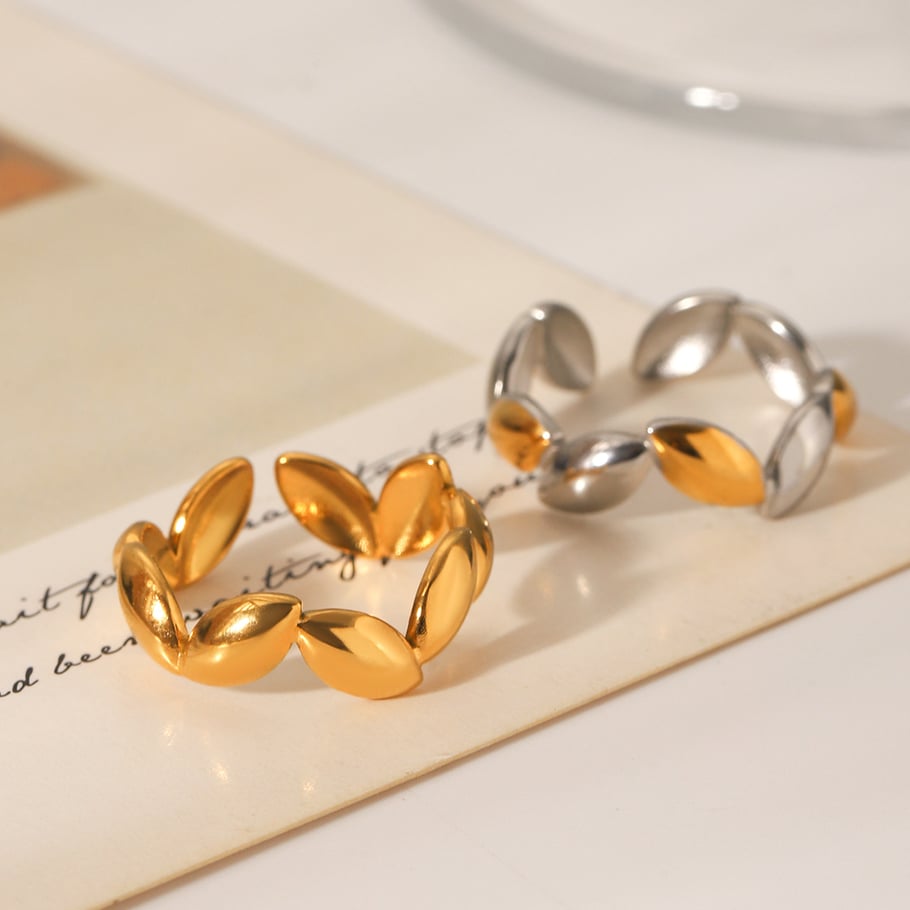 1 Pair Simple Series Daily Solid Color Stainless Steel  Statement Rings Picture4