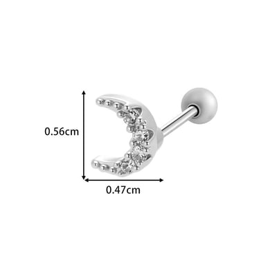1 pieza de aretes de perforación para mujer con circonitas de color cobre y dorado con rombos sencillos h5 Imagen2