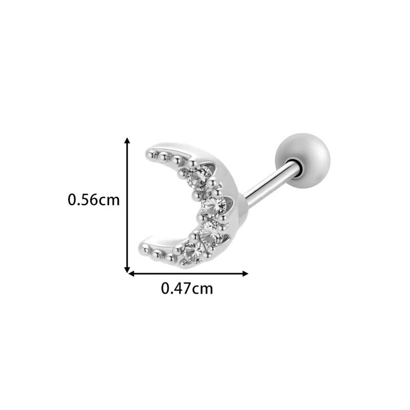 1 pieza de aretes de perforación para mujer con circonitas de color cobre y dorado con rombos sencillos Imagen2