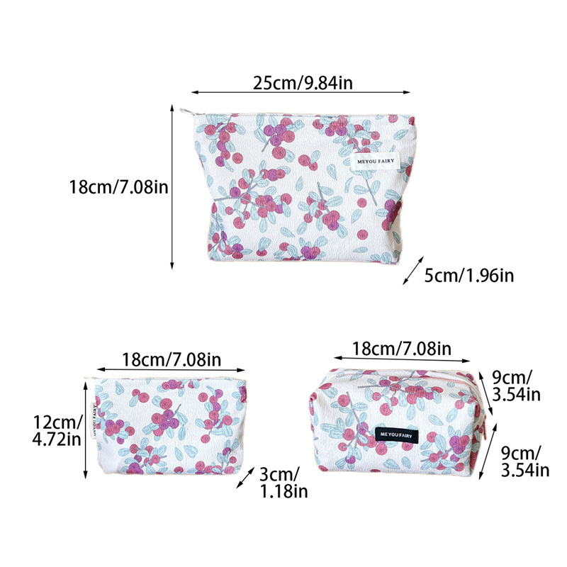 1 Adet Simple Series Tatlı Çiçek Polyester Kadın Makyaj Çantası Resim5