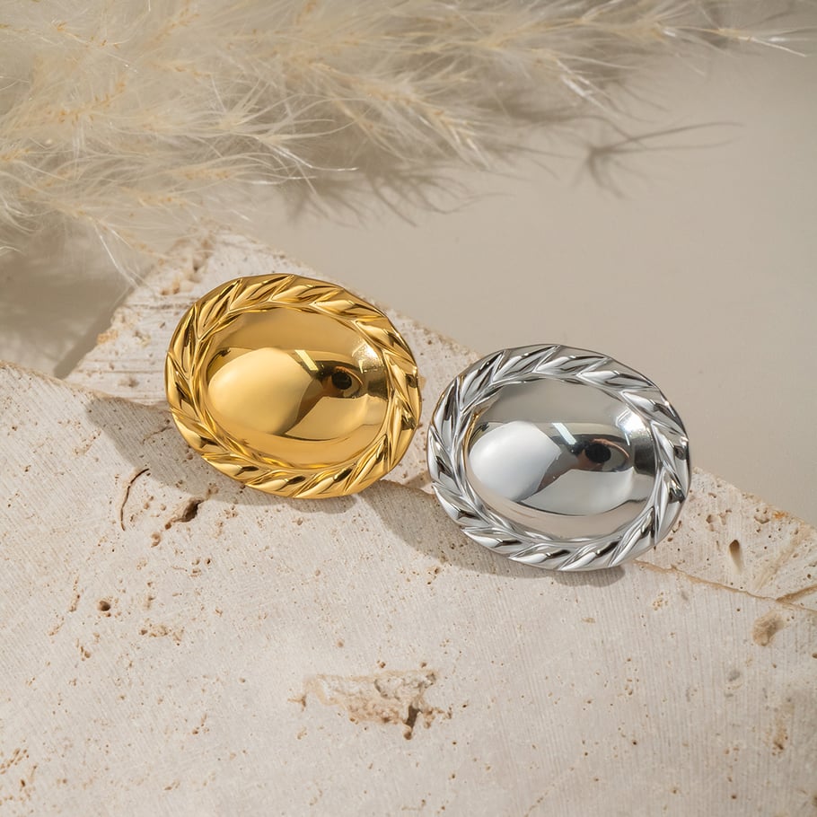 1 pezzo semplice anello irregolare in acciaio inossidabile color oro Immagine3