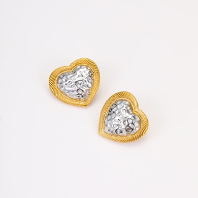 1 Pair Simple Series Simple Heart Stainless Steel Women's Stud Earrings h5 Picture5