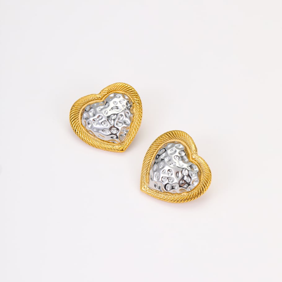 1 Pair Simple Series Simple Heart Stainless Steel Women's Stud Earrings Picture5
