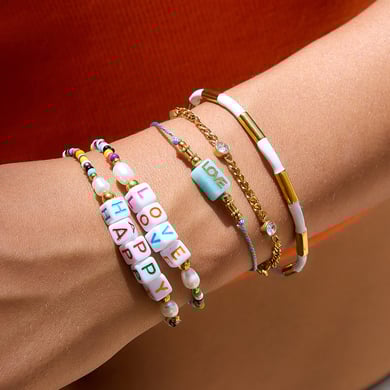 1 Piece Letter Colorful Beads Resin Women's Beaded Bracelets h5 Picture4