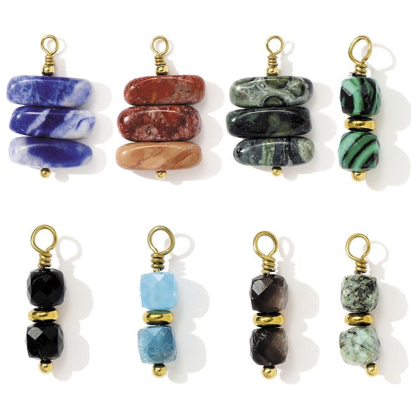 1 pieza de colgantes de cuentas retro con piedras naturales para mujer