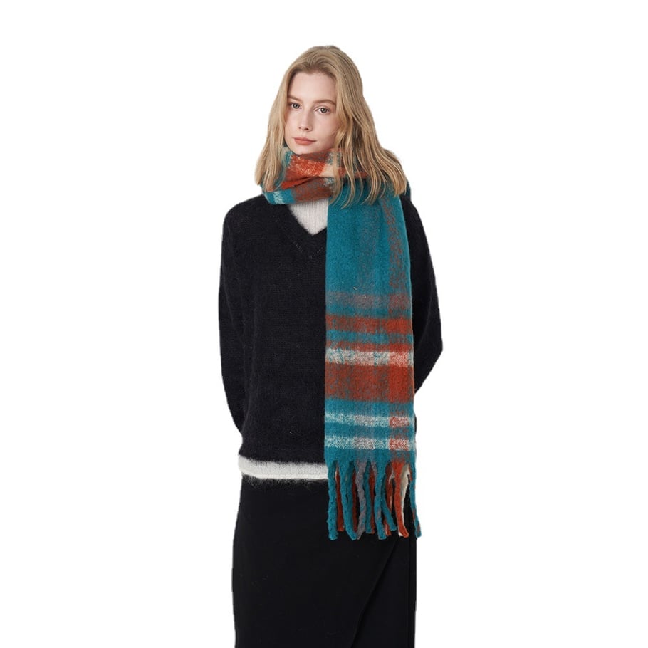 1 Stück täglich karierte Polyester-Winterschals für Damen Bild5
