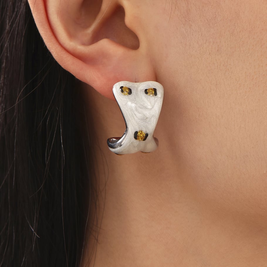 1 Pair Colorful Irregular Shape Stainless Steel Gold Color Women's Stud Earrings Picture4
