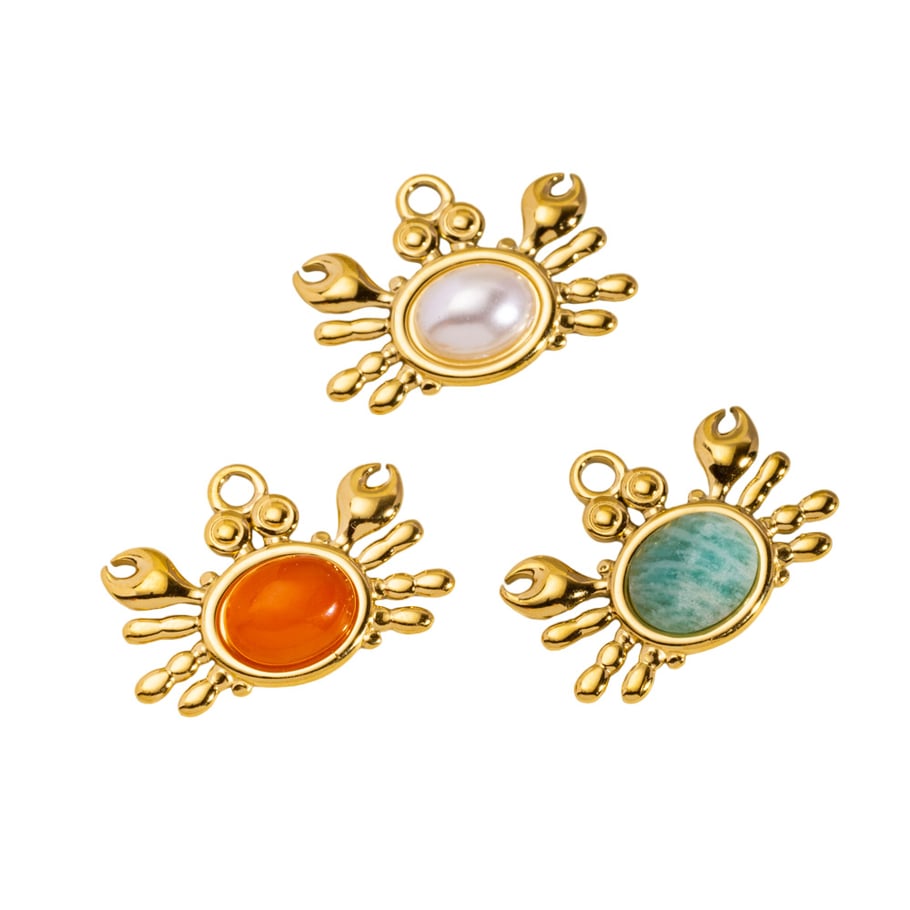 Ocean Series Cute Crab Stainless Steel DIY Pendant Picture5