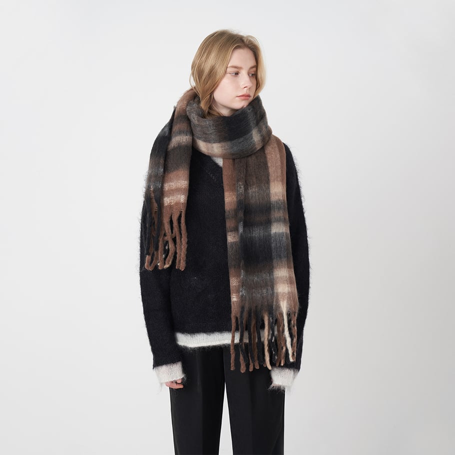 1 Stück täglich karierte Polyester-Winterschals für Damen Bild3