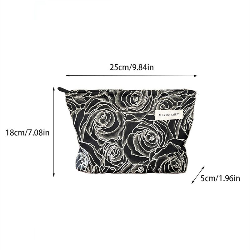 1 Parça Simple Series Retro Çiçekli Polyester Kadın Makyaj Çantası Resim5