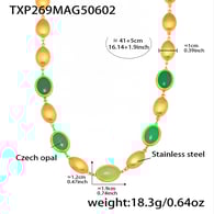 TXP269 - Collana con opale verde dorato 41+5 cm Immagine16
