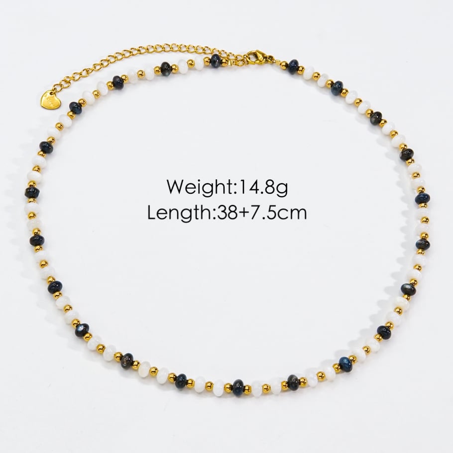 Sweet Elegant Stainless Steel Women‘s Beaded Necklaces