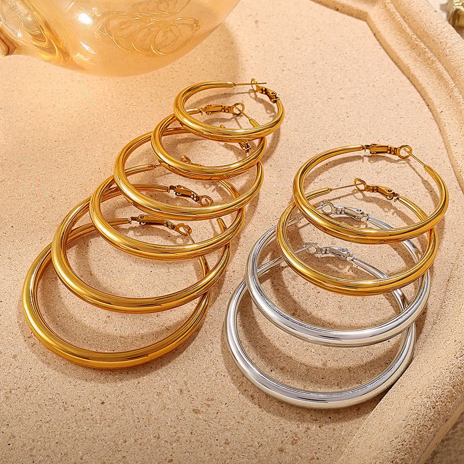 1 Pair Basic Hoop Earrings Picture3