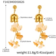 F1423-Natural Citrine Tassel Earrings 