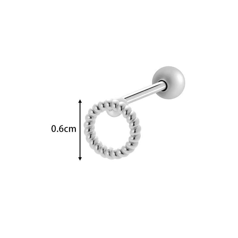 1 pieza de pendientes de perforación geométricos de cobre y circonitas doradas para mujer Imagen2