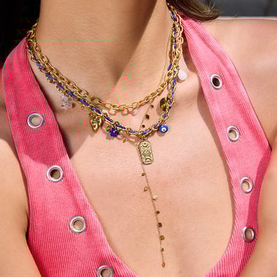 Collier pendentif rétro en acier inoxydable couleur or pour femme, motif tarot, 1 pièce h5 Image4
