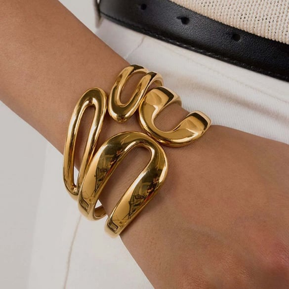 Brazalete de acero inoxidable con 1 pieza de declaración 2