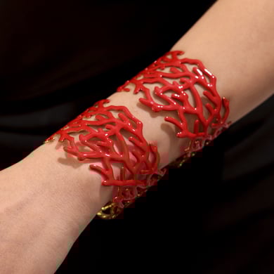 1 Piece Classic Coral Stainless Steel Gold Color Women's Bangles h5 Picture3