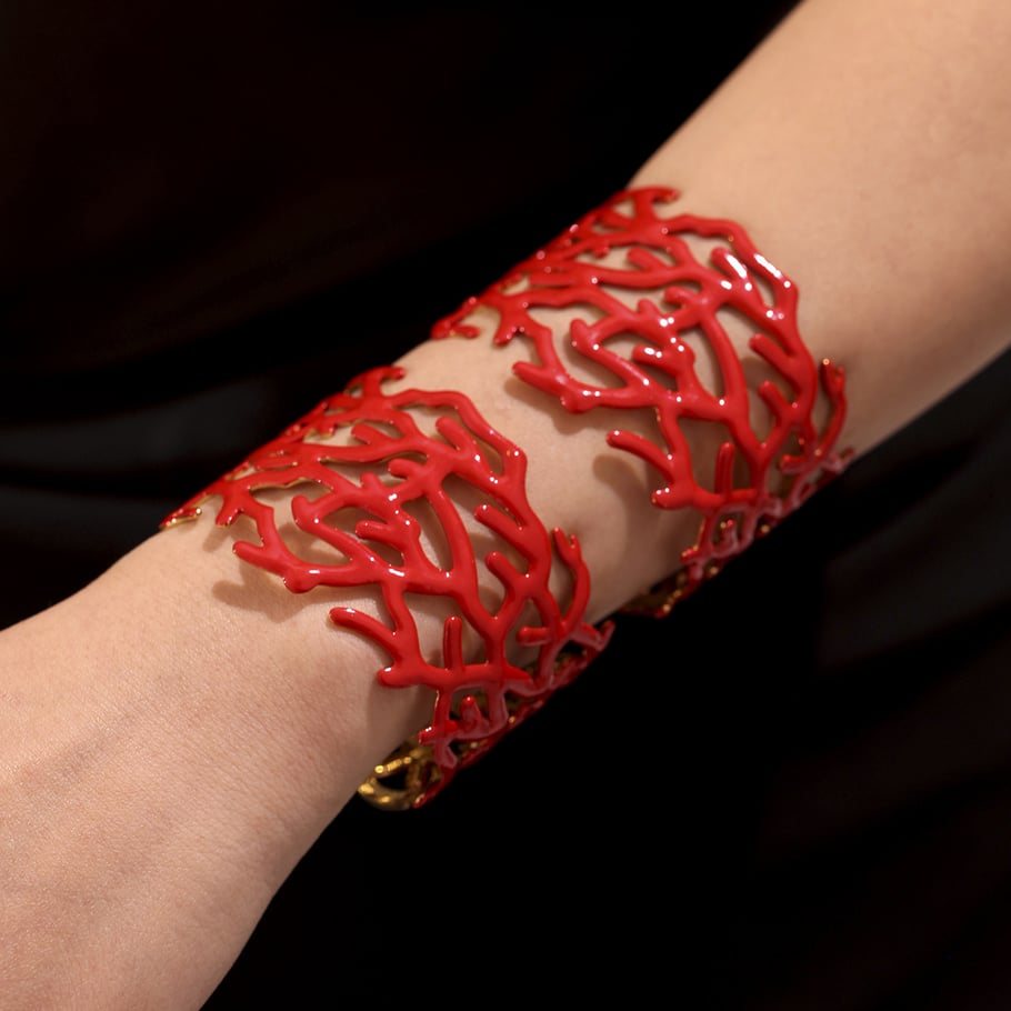 1 Piece Classic Coral Stainless Steel Gold Color Women's Bangles Picture3