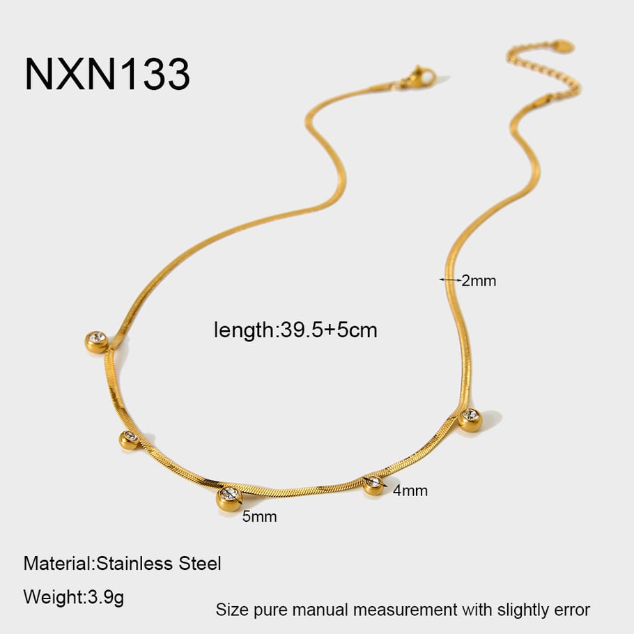 1 Piece Simple Daily Chain Circle Stainless Steel Women’s Pendant Necklaces 