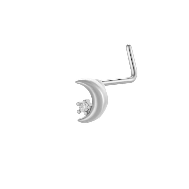 1 Piece Copper Gold Color Zircon Nose Stud
