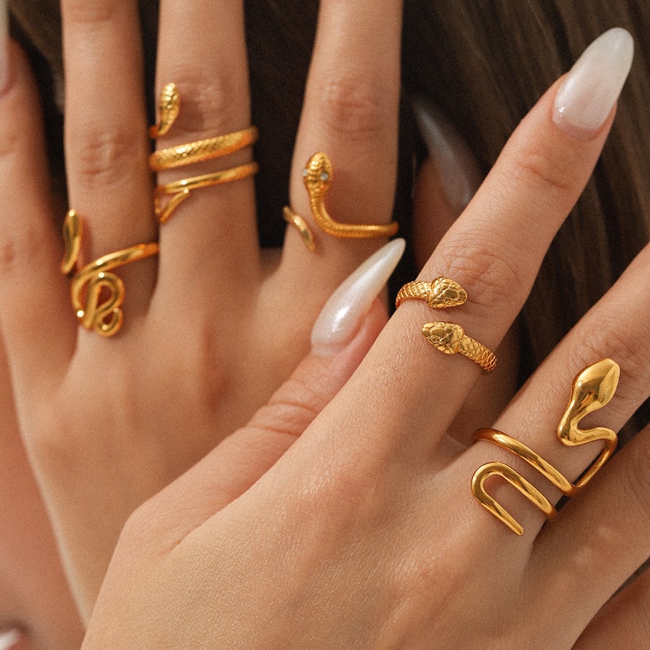 1 Piece Simple Series Daily Snake Stainless Steel  Statement Rings Picture4