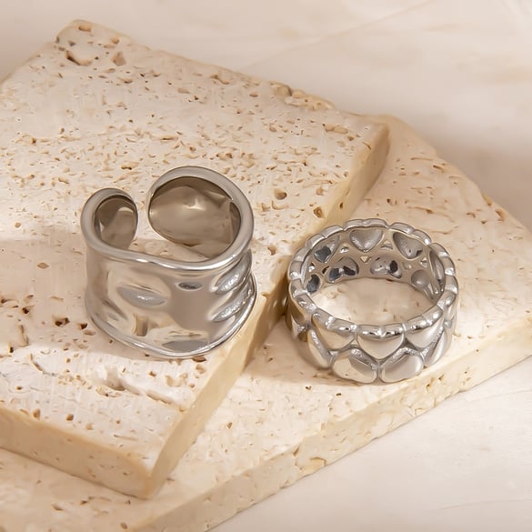 1 Piece Simple  Casual Irregular Shape Stainless   Statement Rings