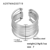 A297-Anello in acciaio/Numero 7 Immagine8