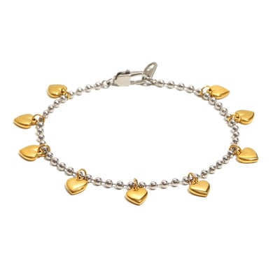 1 Piece Sweet Heart Stainless Steel Gold Color Women's Charm Bracelets h5 