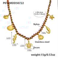 P014-Collana multiaccessorio fai da te in oro 41+5cm Immagine21