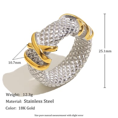 1 Piece Luxurious Series Casual Mixed Color Stainless Steel Statement Rings h5 Picture2