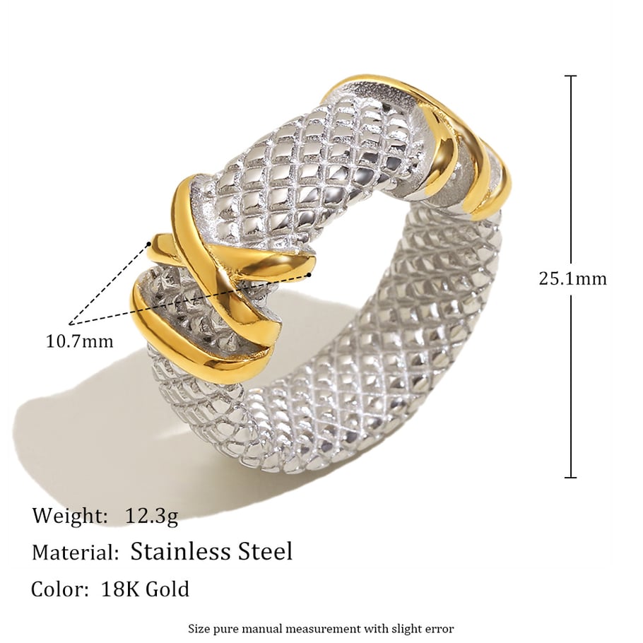 1 Piece Luxurious Series Casual Mixed Color Stainless Steel Statement Rings Picture2