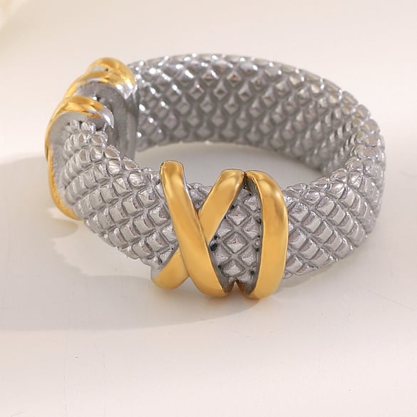1 Piece Luxurious Series Casual Mixed Color Stainless Steel Statement Rings 2