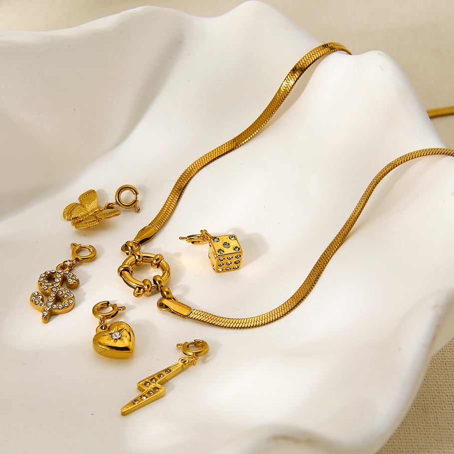 1 Piece Simple  Classic Heart Chain Food Stainless Steel Chain Necklaces Picture3