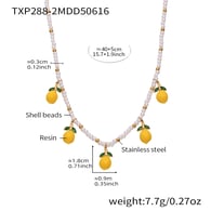 TXP288-2 lemon pearl beaded necklace 40+5cm Picture6