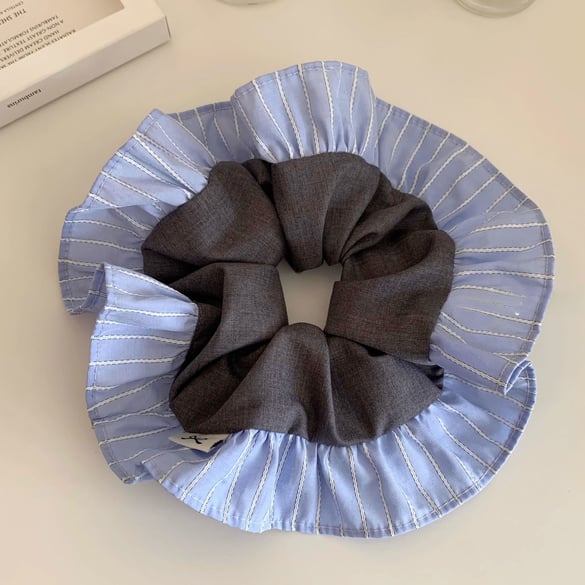 1 stuk romantische serie elegante scrunchies van streepstof voor dames 2