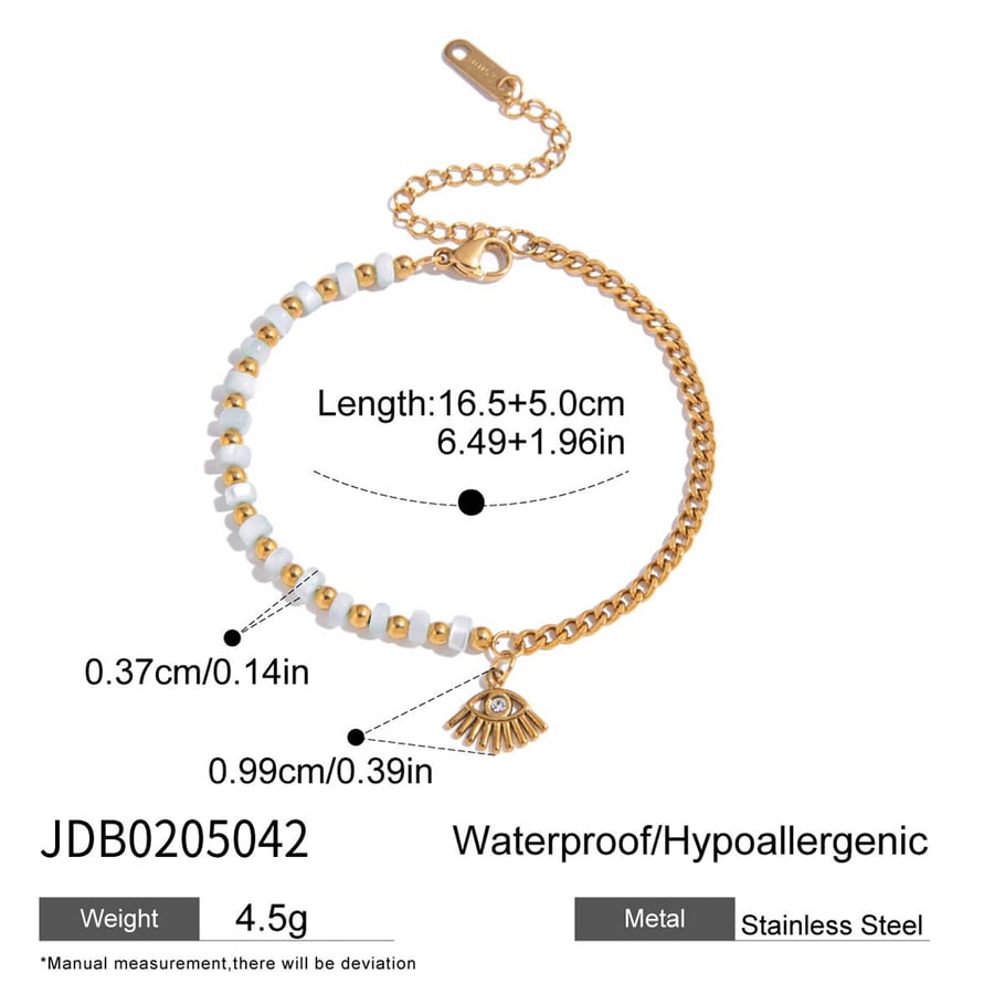 1 Piece Delicate Flower Stainless Steel Gold Color Women's Charm Bracelets h5Picture2