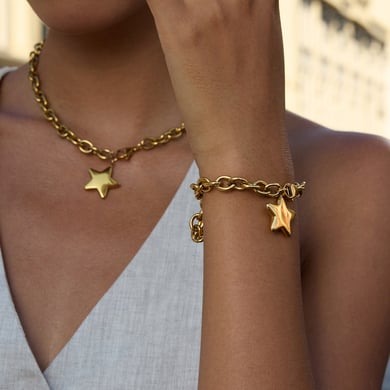 Star Stainless Steel Gold Color Pendant Necklaces h5 Picture7