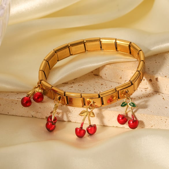 1 Pair Simple Series Daily Plant Stainless Steel  Women's Bangles 2