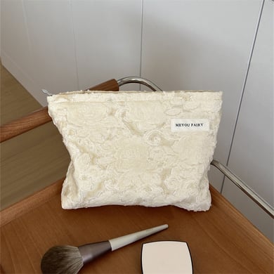1 Stück Romantische Serie Süße einfarbige Polyester Damen Make-up Taschen h5 