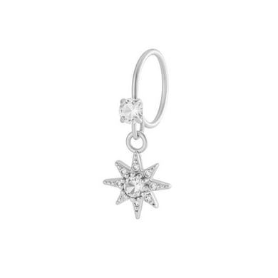 1 Piece Cross Copper Gold Color  Zircon Nose Ring h5 