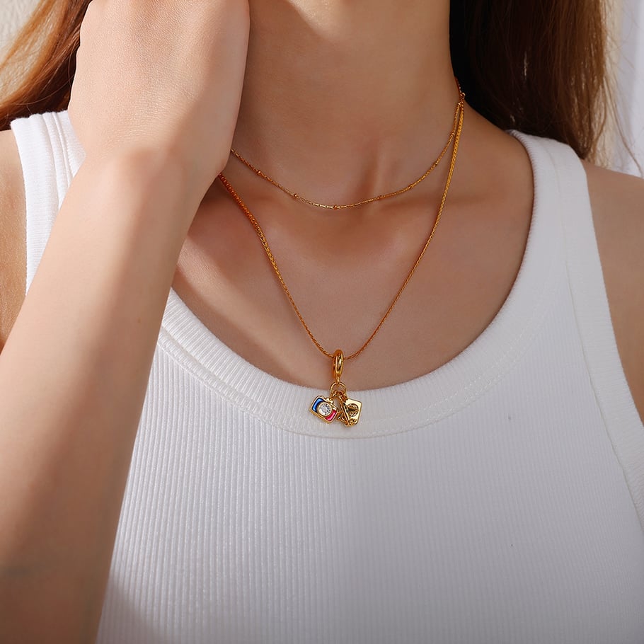 1 Piece Stainless Steel Gold Color DIY Pendant Necklace h5Picture5
