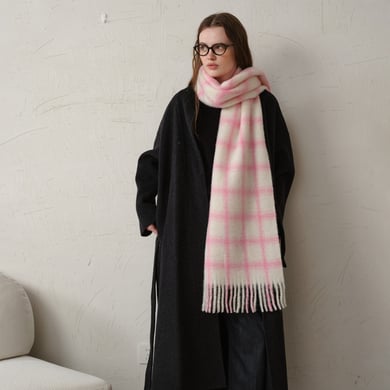 1 pieza de bufanda de invierno a cuadros para mujer h5 