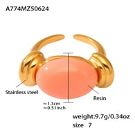 A774-Gold powder resin ring/No.7 Picture9